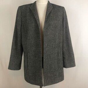 MARINA RINALDI Heather Gray Wool Cardigan Jacket Sz 23 US Medium